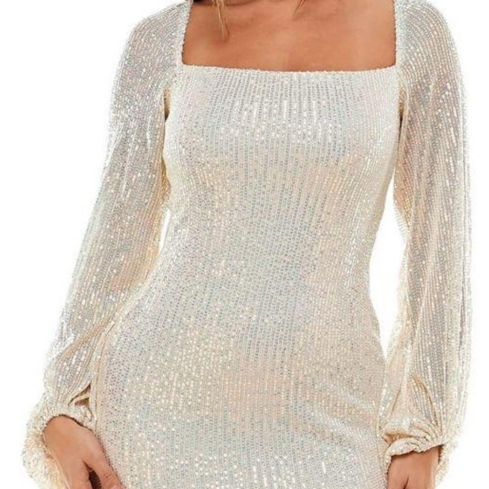 Glamorous Long Sleeve Sequin Dress